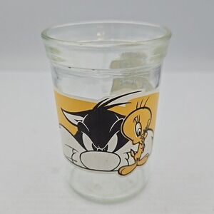 1994 Welch's Looney Tunes Tweety and Sylvester Jelly Glass 4"